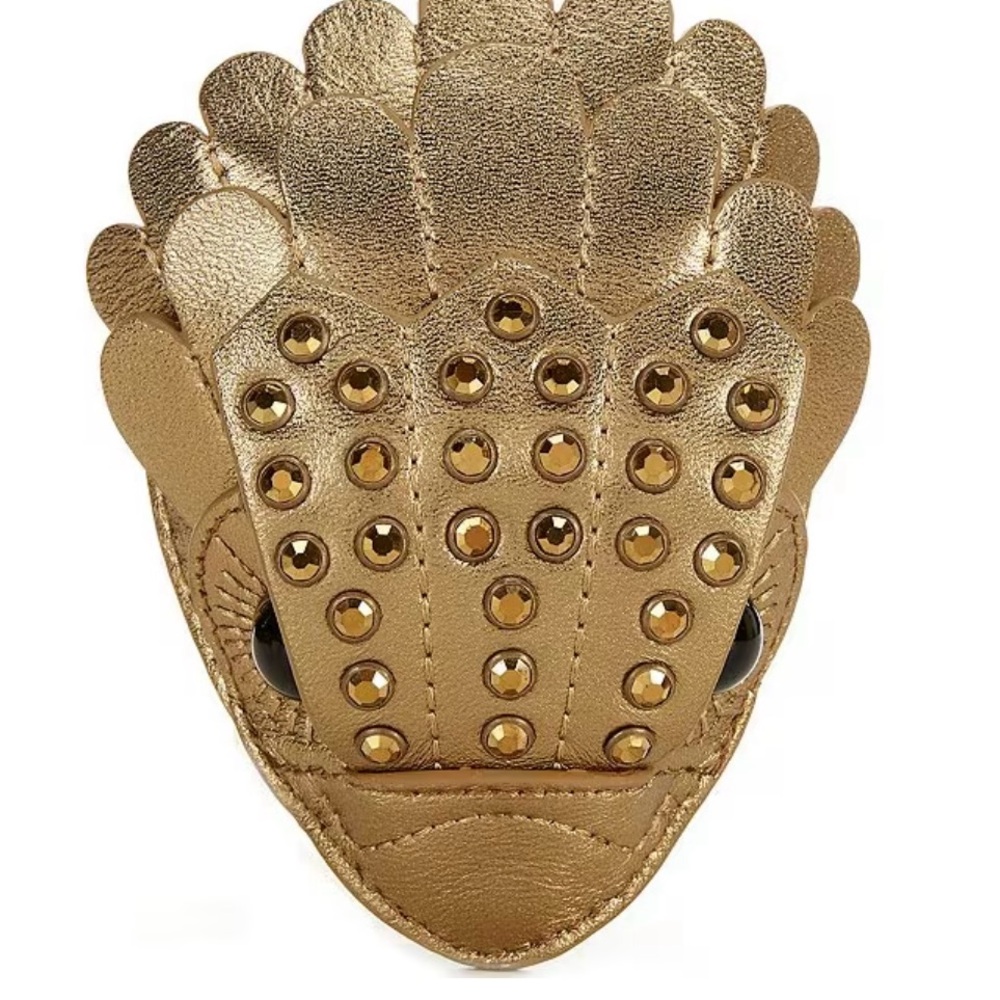 💎NWT Kurt Geiger London Gold 🦅Eagle Coin Key Chain Charm. Leather Mini Bag.